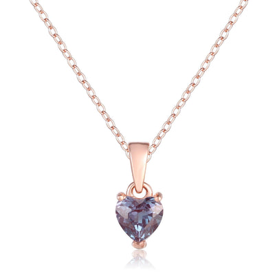 Alexandrite Heart Necklace - FineColorJewels