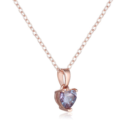 Alexandrite Heart Necklace - FineColorJewels