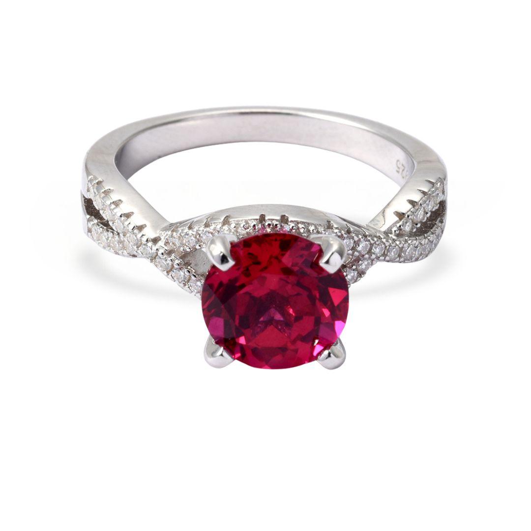 Lab Grown Ruby Solitaire Twisted Band Ring – FCJ Jewelry LLC