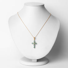 Load image into Gallery viewer, Genuine Emerald Green Cross Necklace