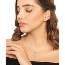 Load image into Gallery viewer, Genuine Emerald Green Cross Necklace