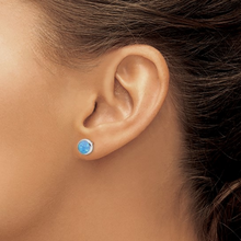 Load image into Gallery viewer, Round Lab Created Opal Stud Earrings
