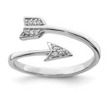 Load image into Gallery viewer, Sterling Silver CZ Arrow Ring