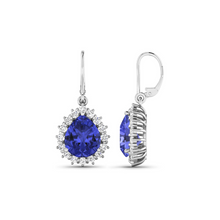Load image into Gallery viewer, Genuine Tanzanite and Diamond Dangle Earrings