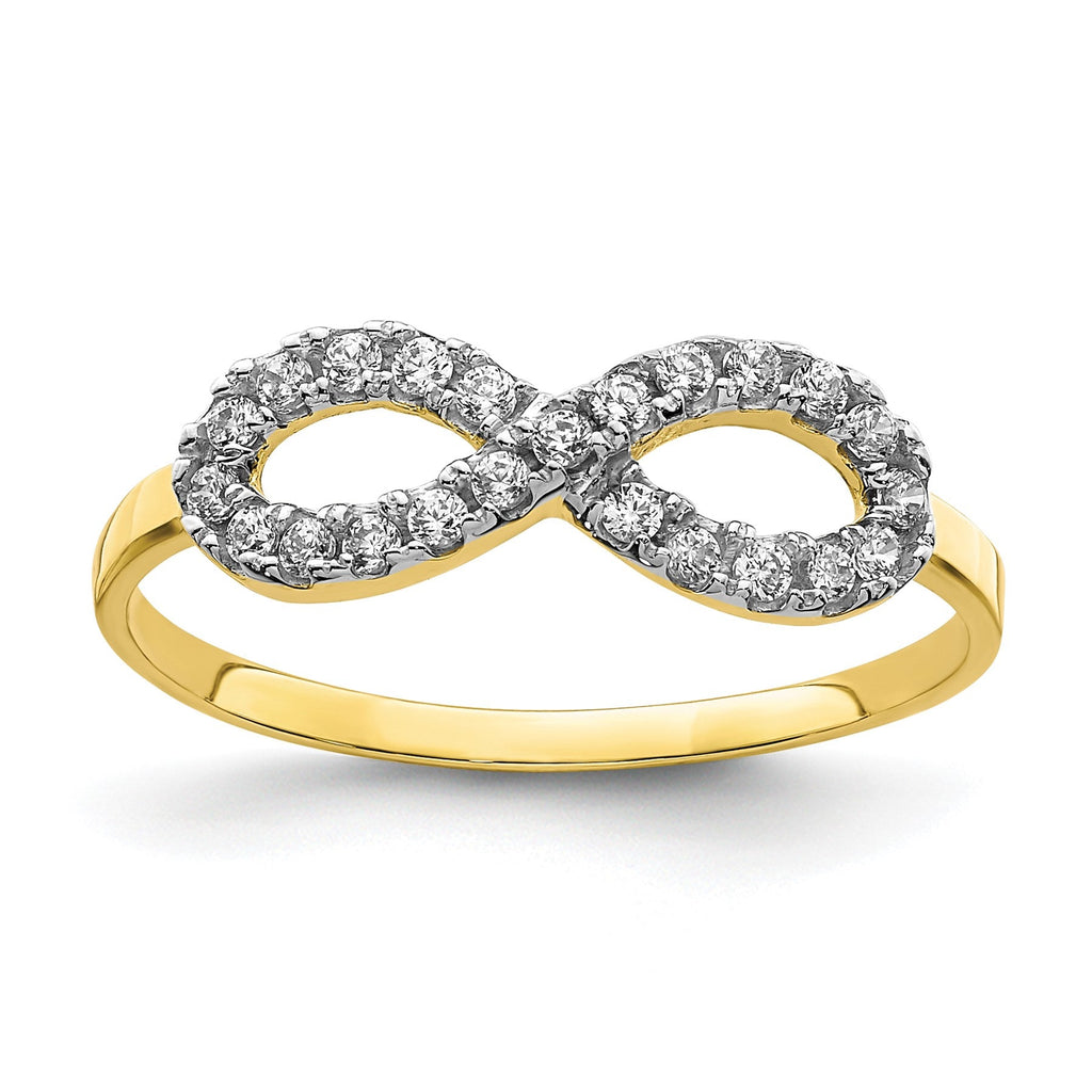 CZ 10k Yellow Gold Infinity Ring Fine Color Jewels 10k Gold Infinity ring, gold infinity ring, infinity ring, QG