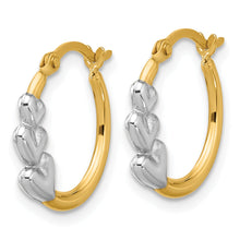 Load image into Gallery viewer, 10K Gold Heart Hollow Hoop Earrings