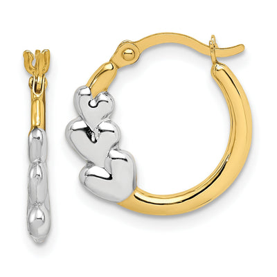 10K Gold Heart Hollow Hoop Earrings
