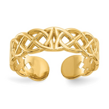 Load image into Gallery viewer, 10K Yellow Gold Celtic Toe Ring
