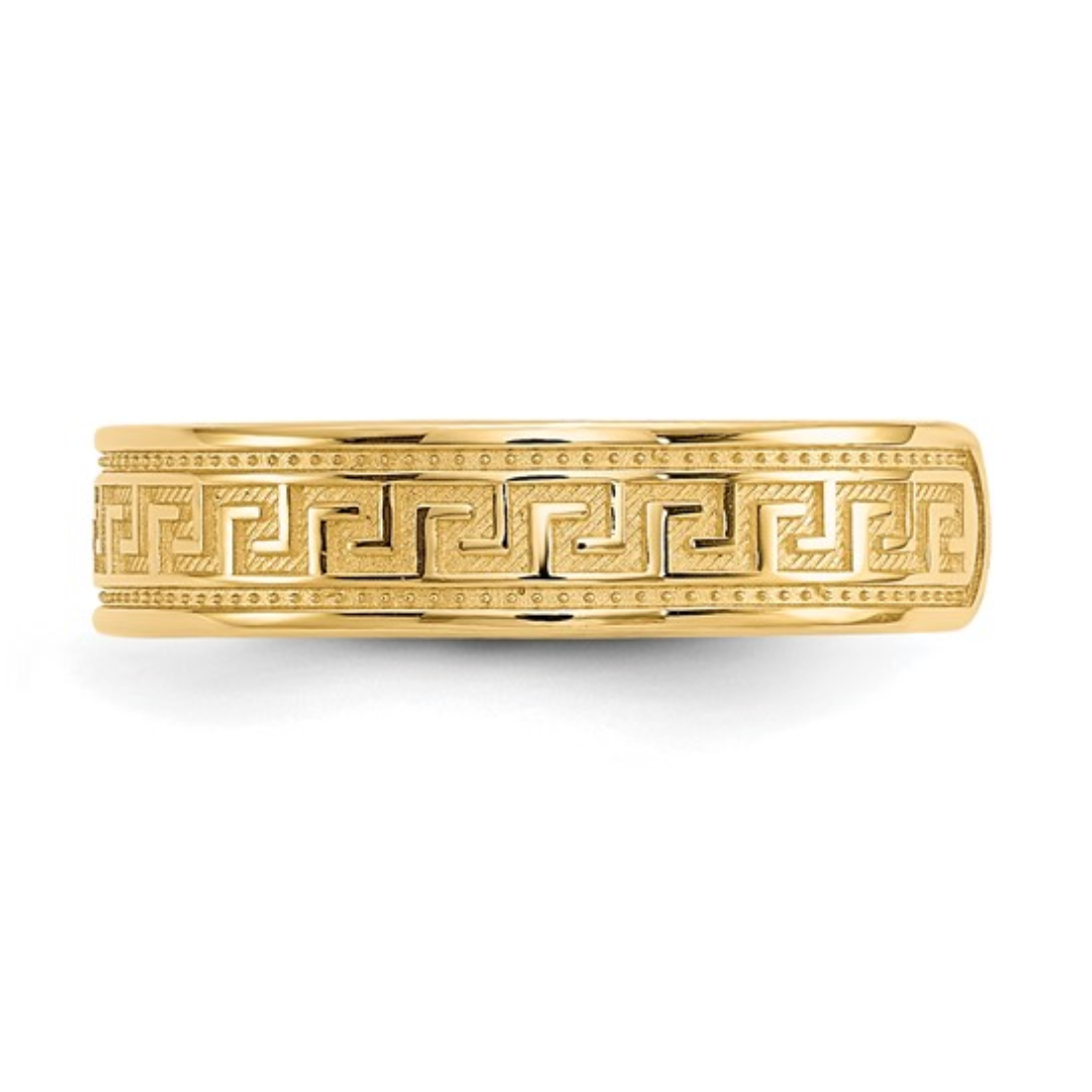 10K Yellow Gold Greek Key Toe Ring