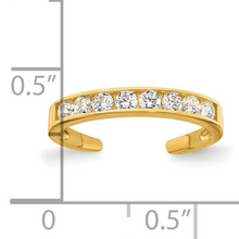 Load image into Gallery viewer, 10k Yellow Gold White CZ Toe Ring