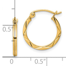 Load image into Gallery viewer, 10K Gold Diamond Cut Hoop Earrings