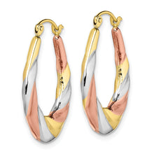Load image into Gallery viewer, 10K Gold Oval Hollow Hoop Earrings
