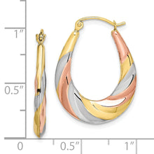 Load image into Gallery viewer, 10K Gold Oval Hollow Hoop Earrings