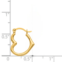 Load image into Gallery viewer, 10K Gold Heart Hoop Earrings