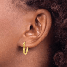 Load image into Gallery viewer, 10K Gold Heart Hoop Earrings