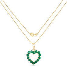 Load image into Gallery viewer, 10K Yellow Gold Zambian Emerald Heart Necklace