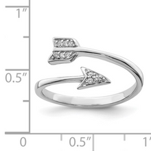 Load image into Gallery viewer, Sterling Silver CZ Arrow Ring