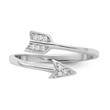 Load image into Gallery viewer, Sterling Silver CZ Arrow Ring