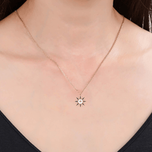 Load image into Gallery viewer, Mother of Pearl Sapphire Pendant Necklace