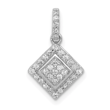 Load image into Gallery viewer, 14k White Gold Square Cluster Pendant, lab grown diamond jewelry, diamond jewelry under $500, jewelry gift ideas