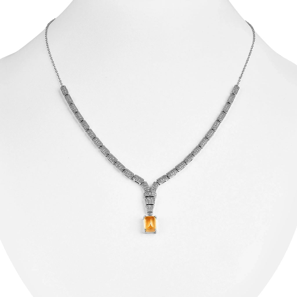 Natural Citrine Art Deco Necklace