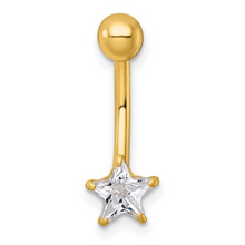 Load image into Gallery viewer, 10k Gold  CZ Star Navel Ring