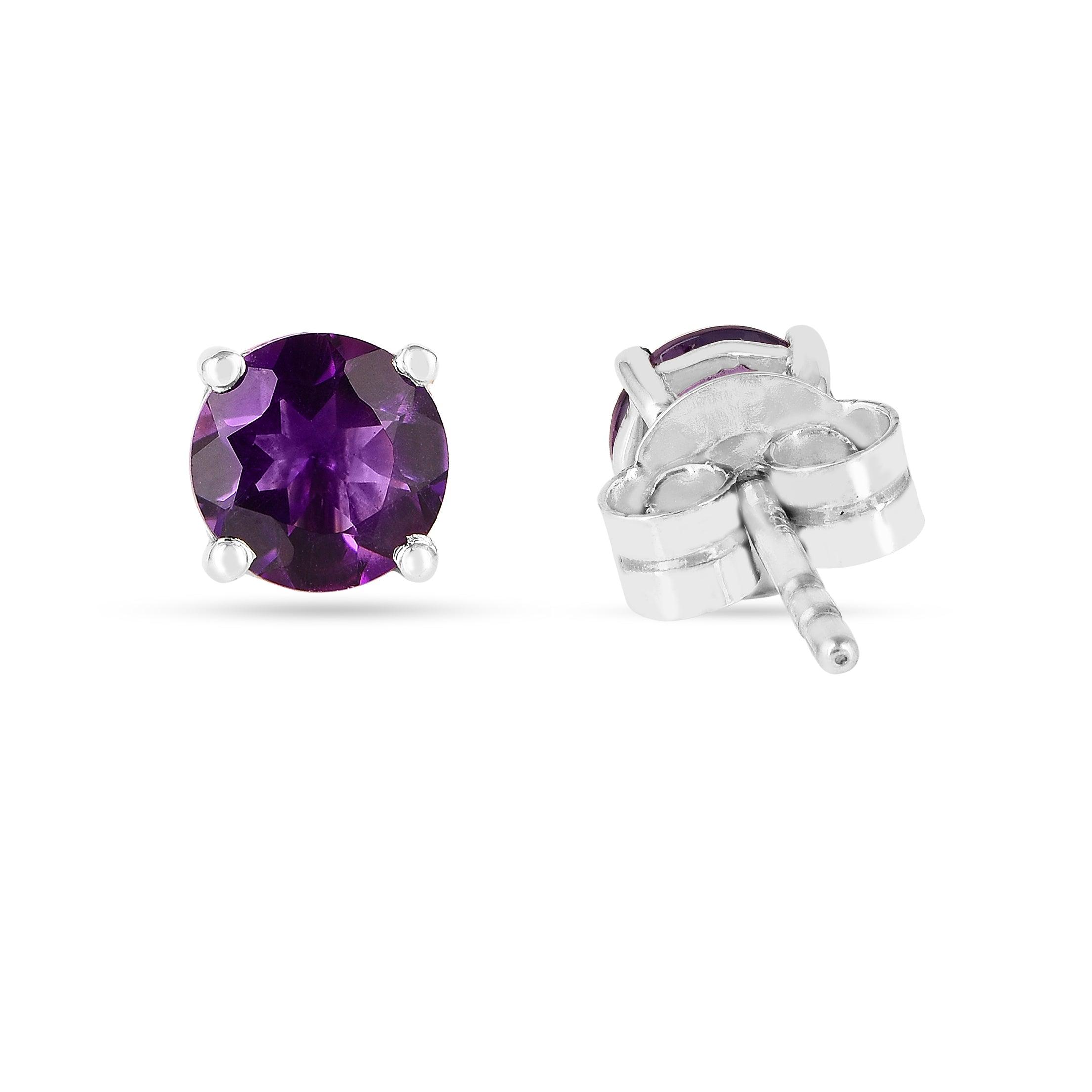 Purple Amethyst Earring Studs February Birthstone Gift for Women Gift For Her Purple Healing Gemstone Gift Amethyst Post Healing gemstone February birthday amethyst solitaire solitaire studs purple stud earring
