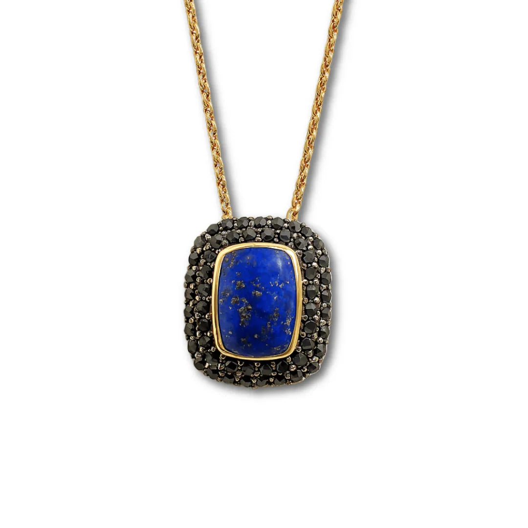 Natural Blue Lapis Lazuli Pendant Necklace