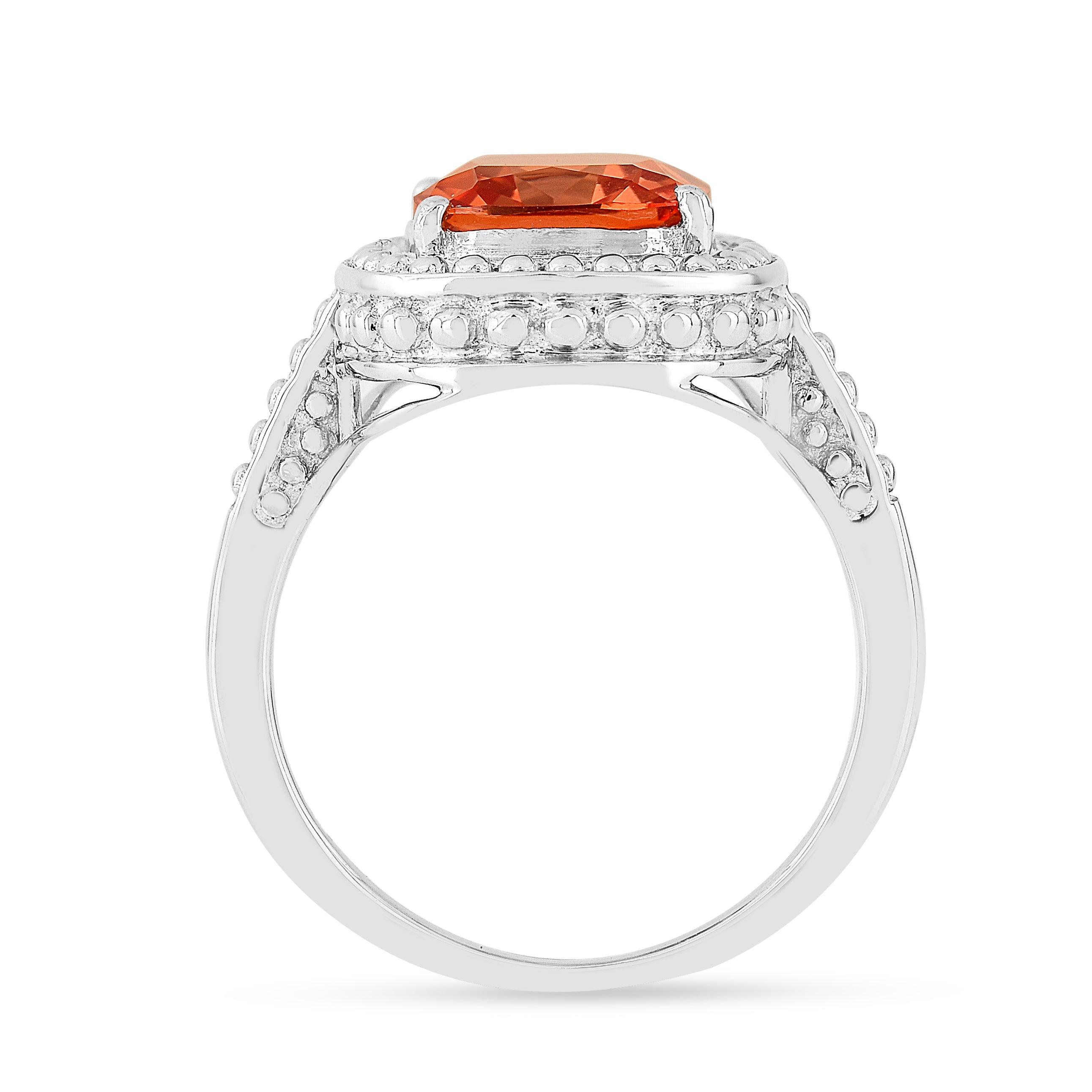 peach gemstone ring