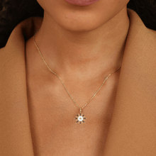 Load image into Gallery viewer, Mother of Pearl Sapphire Pendant Necklace