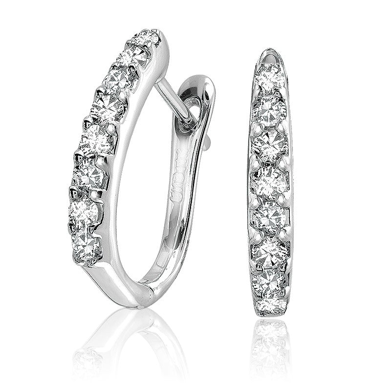 14k Gold Natural Diamond Huggie Earrings