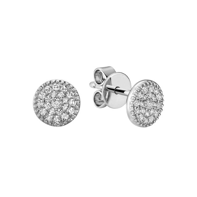 10k Gold Natural Diamond Cluster Stud Earrings