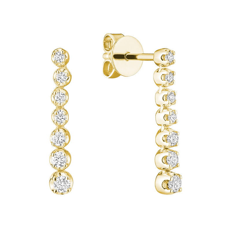 14k Gold Tennis Diamond Dangle Earrings