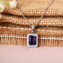 Load image into Gallery viewer, Natural Amethyst Octagon Pendant Necklace Fine Color Jewels amethyst halo pendant, amethyst pendant, Birthday gift for her, Bridesmaid Gift for Her, dla-dm-discount-all-154898, Elegant Gift for Her February Birthstone, everyday gift for her, February Birthstone, gemstone pendant, gift for her, Healing stone, Jewelry Gift for her, pendant necklace., purple pendant, real amethyst pendant, silver pendant, Wedding Gift For Her