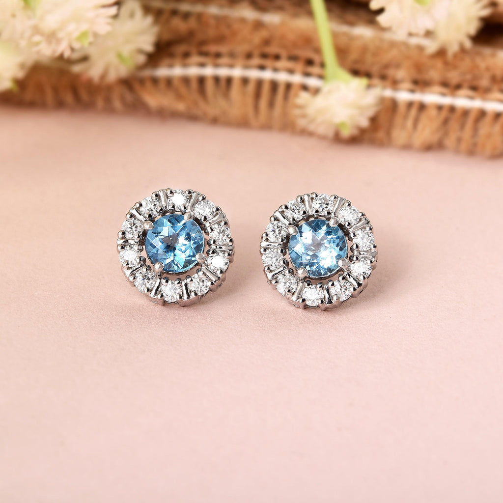 Natural Blue Topaz Halo Stud Earrings Fine Color Jewels best gift for girls, best gift for women, Blue Gemstone Earrings, Blue Gemstone Studs, Bridesmaid Gift for Her, Christmas gift, dla-dm-discount-all-154898, everyday gift for her, Everyday Jewelry, gift for her, Gift for Mom, gift from daughter, gift ideas for her, gifts for her, Halo Stud Earrings, Jewelry Gift For Women, Jewelry Gifts for Her, Mother's Day Gift, New Year gift, Sterling silver earrings, Valentine's Day gift
