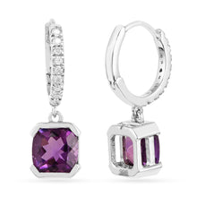 Load image into Gallery viewer, Natural Amethyst Halo Drop Earrings Fine Color Jewels Amethyst Earrings February Birthstone, best gift for girls, best gift for women, BridematesGift, Dangle Drop earrings, dla-dm-discount-all-154898, Earrings For Women, gift for her, Gift for Mom, gift from daughter, Healing Earrings, Nature Amethyst, Valentine&#39;s Day gift