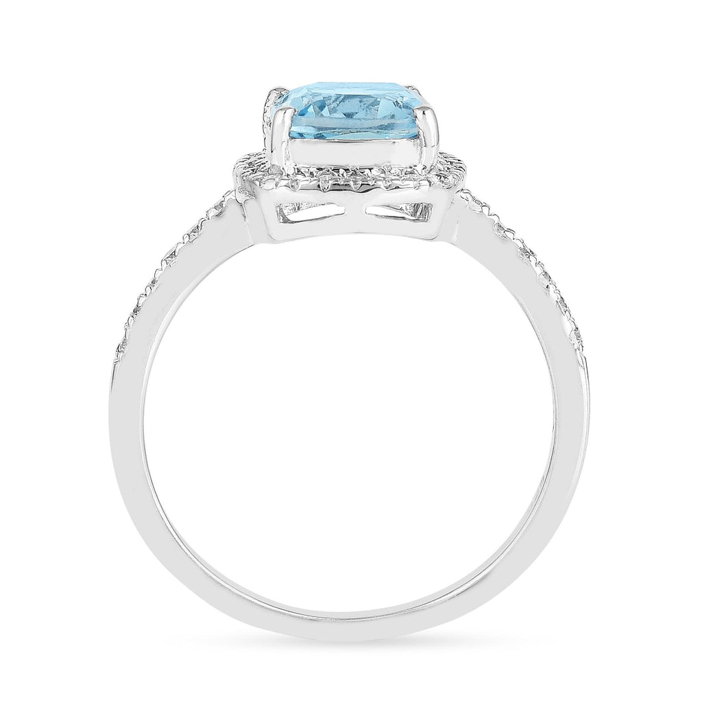 Natural Blue Topaz Cushion Halo Ring FineColorJewels 925 Sterling Silver, best gift for girls, best gift for women, Blue Topaz Jewelry, Blue Topaz Ring, December Birthstone, dla-dm-discount-all-154898, gift for her, Gift for Mom, gift for women, gift from daughter, Valentine's Day gift