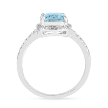 Load image into Gallery viewer, Natural Blue Topaz Cushion Halo Ring FineColorJewels 925 Sterling Silver, best gift for girls, best gift for women, Blue Topaz Jewelry, Blue Topaz Ring, December Birthstone, dla-dm-discount-all-154898, gift for her, Gift for Mom, gift for women, gift from daughter, Valentine&#39;s Day gift