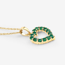 Load image into Gallery viewer, 10K Yellow Gold Zambian Emerald Heart Necklace