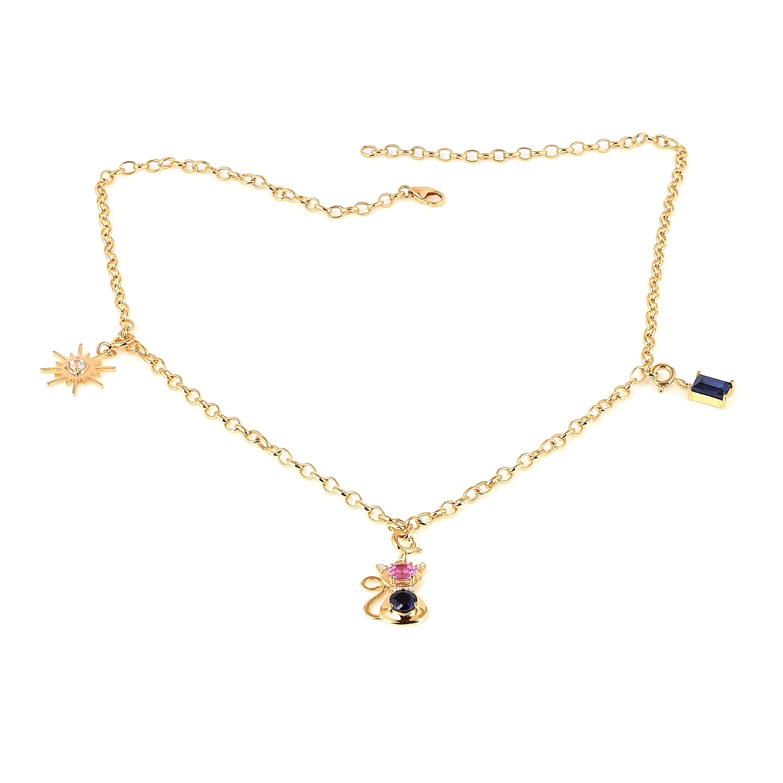 multi charm necklace gift for her