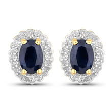 Load image into Gallery viewer, Sterling Silver Black Blue Sapphire Jewelry Set