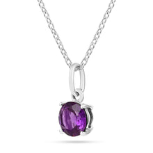 Load image into Gallery viewer, Amethyst Purple Necklace Healing Stone Necklace Solitaire Necklace Purple Jewlery Gift  Work Wear Necklace For Women Best Feb Birthday Gift