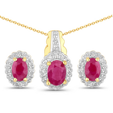 Load image into Gallery viewer, Sterling Silver Natural Ruby Jewelry Set
