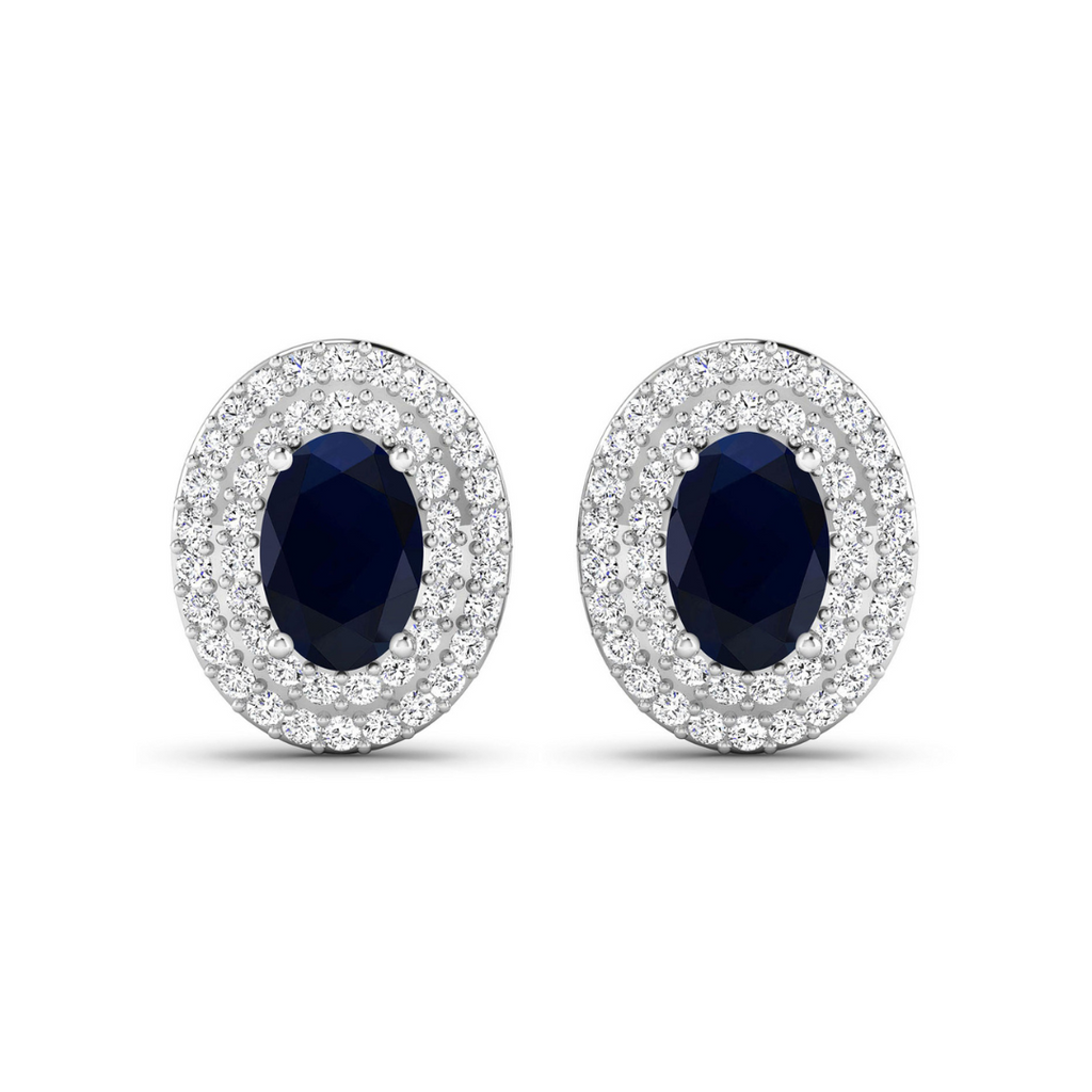 Genuine Sapphire Diamond Studs