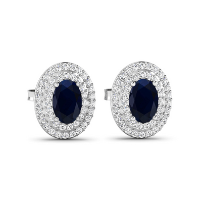 Genuine Sapphire Diamond Studs