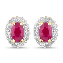 Load image into Gallery viewer, Sterling Silver Natural Ruby Jewelry Set