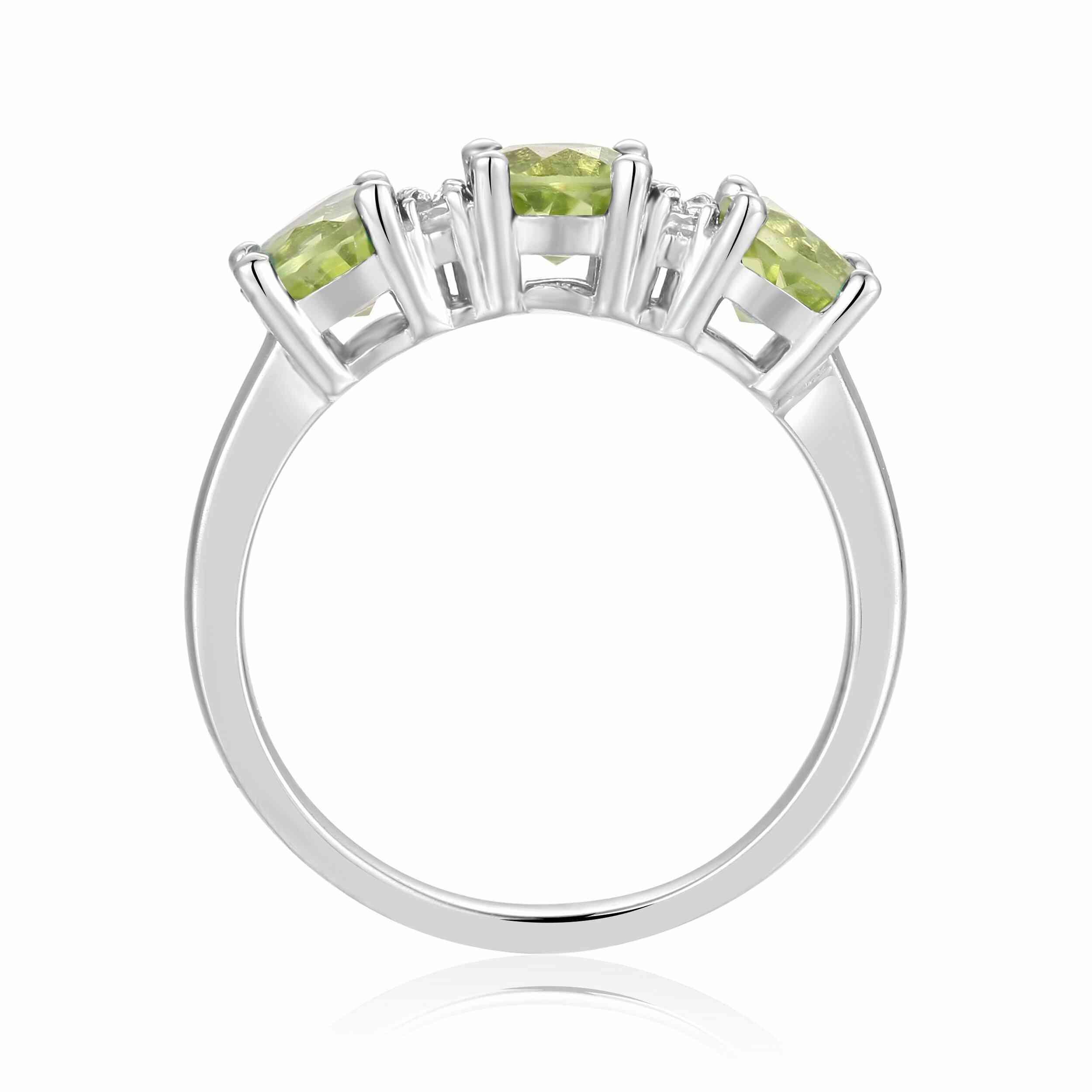 Peridot Green Gemstone Ring August Birthstone - FineColorJewels
