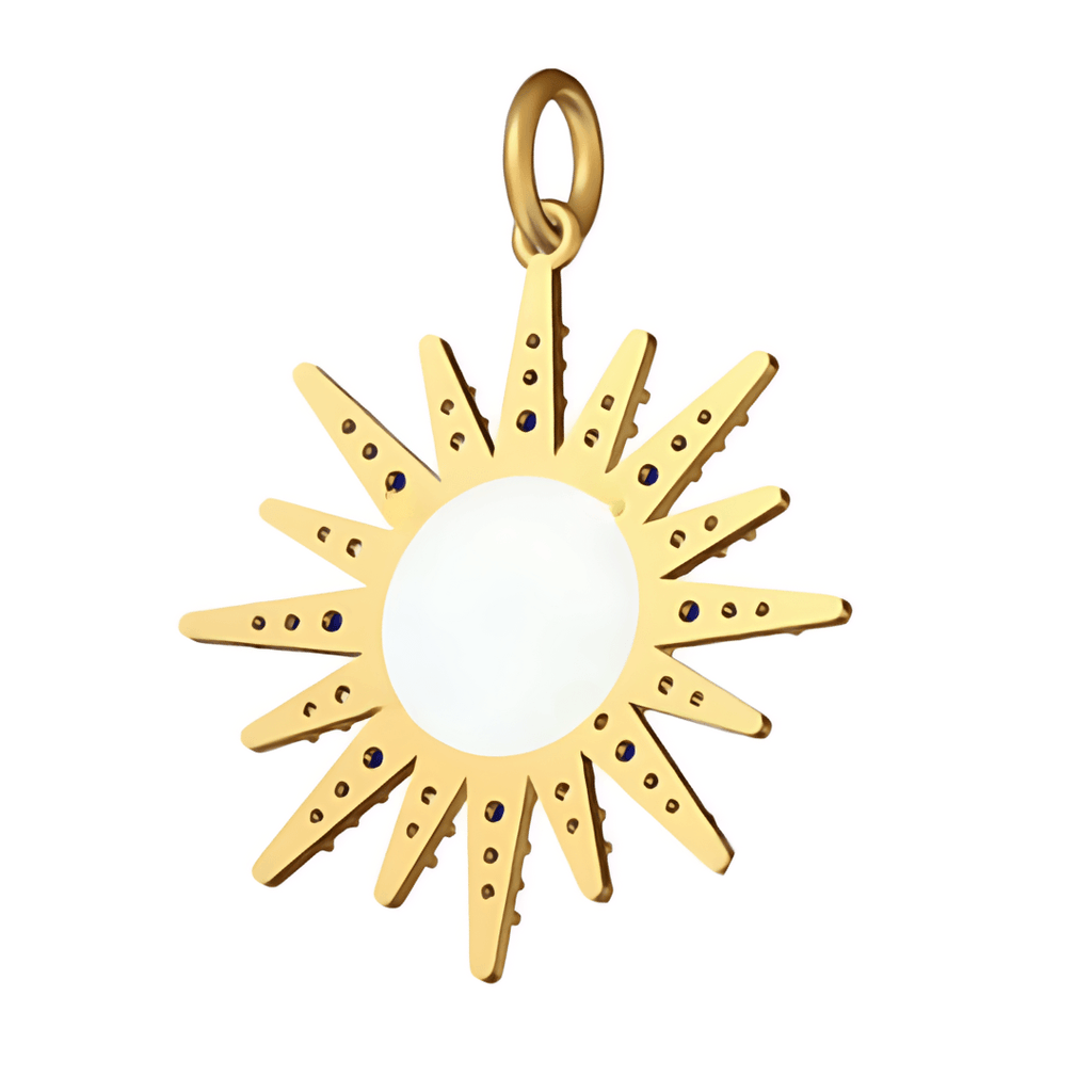 Mother of Pearl Sapphire Pendant Necklace