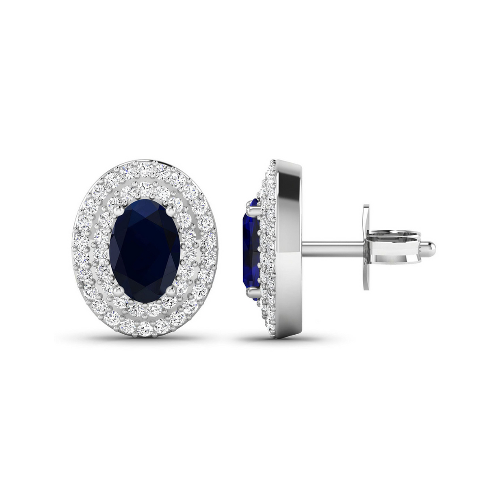 Genuine Sapphire Diamond Studs