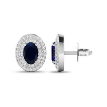Load image into Gallery viewer, Genuine Sapphire Diamond Studs